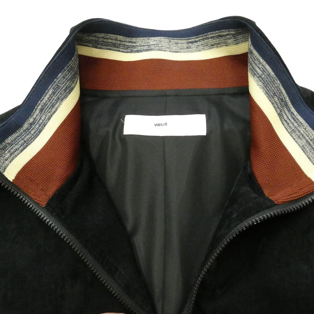 TOGA トーガ 25AW TV252-JC324 VIRILIS VELVET TRACK JACKET ウエスタンバックルジップ ビリリース ベルベット ジップ トラックジャケット ブラック系 46【美品】【中古】 TOGA トーガ 25AW TV252-JC324 VIRILIS VELVET TRACK JACKET