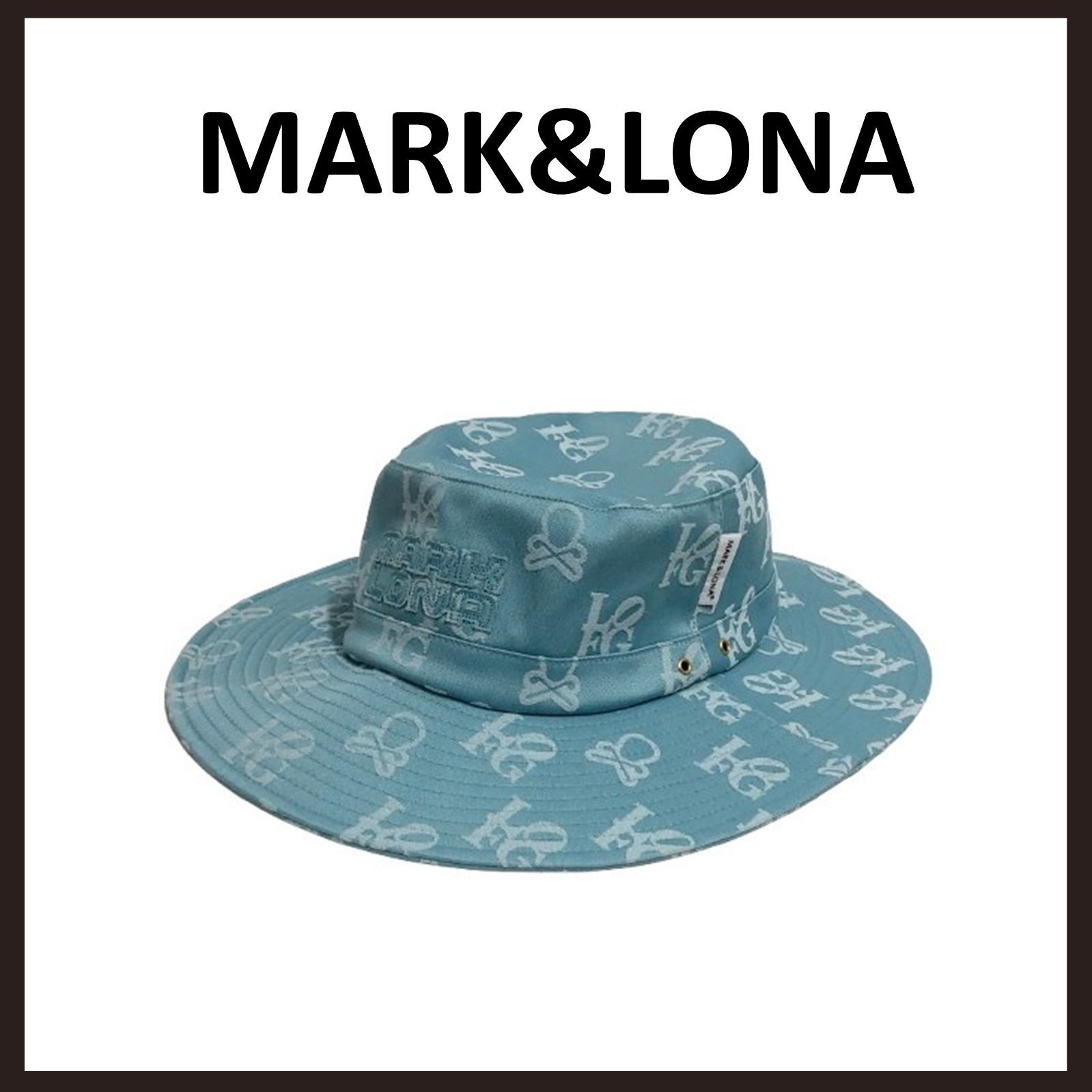 未使用　MARK&LONA（マークアンドロナ）　エバーモノグラムサファリハット　L　ライトブルー系 14,800円