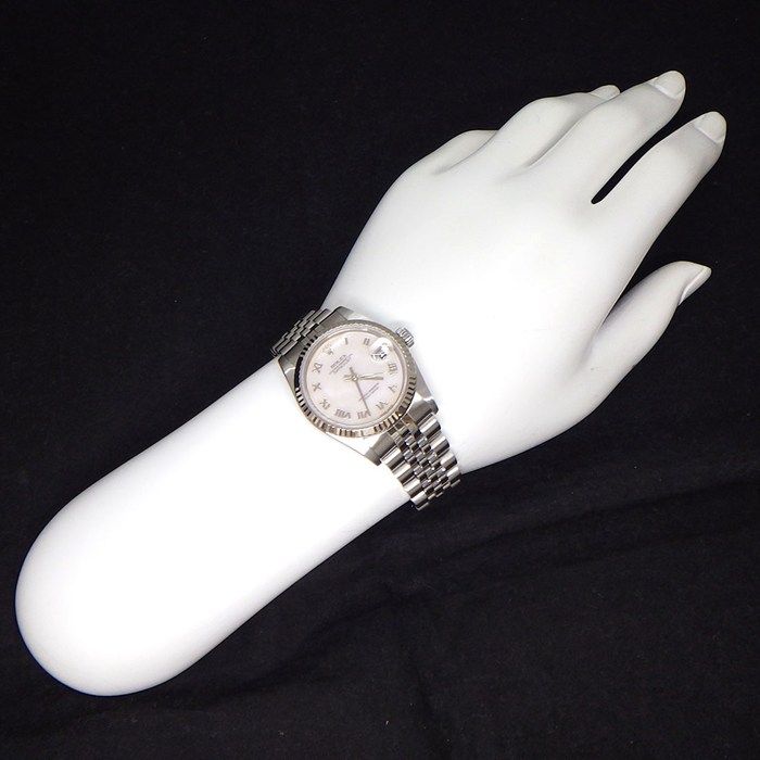 ロレックス Rolex 腕時計 デイトジャスト 78274NR Y番 2002年 ローマンインデックス ピンク マザーオブパール文字盤 フルーテッドベゼル ジュビリーブレス K18WG SS 自動巻き 【中古】 ロレックス Rolex 腕時計 デイトジャスト 78274NR Y番 2002年 ローマン