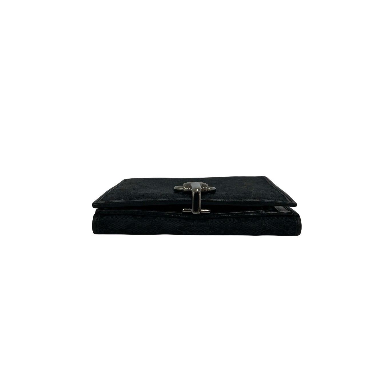 極 美品 箱付き GUCCI グッチ GG 柄 ロゴ金具 キャンバス レザー 本革