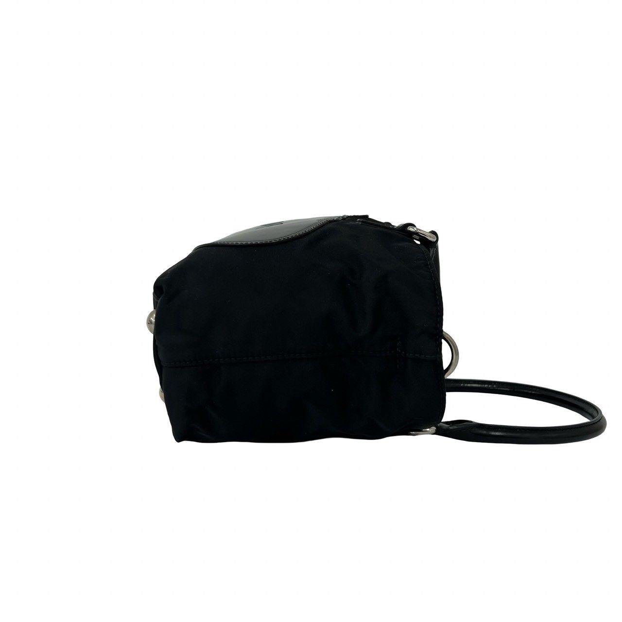 極 美品 PRADA プラダ ロゴ 刻印 ナイロン レザー 本革 2way
