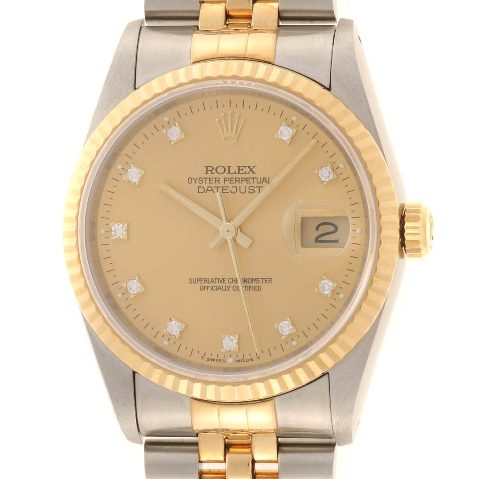 ROLEX ロレックス デイトジャスト 旧10PD　【205】 16233G 腕時計 イエローゴールド/ステンレススチール シャンパン旧10PD メンズ【中古】