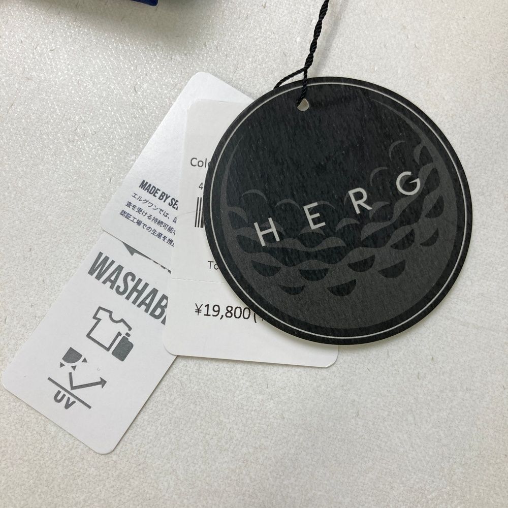 サイズ：6 HERG1 エルグワン モックネック 半袖Tシャツ ネイビー系