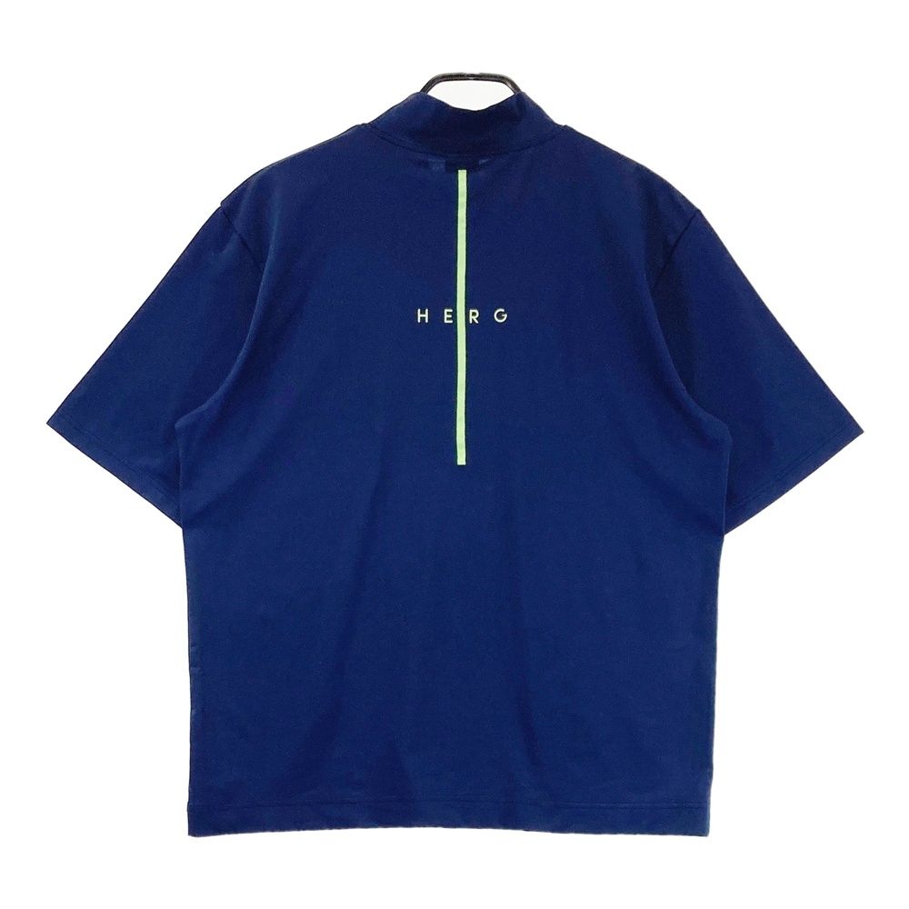 サイズ：6 HERG1 エルグワン モックネック 半袖Tシャツ ネイビー系
