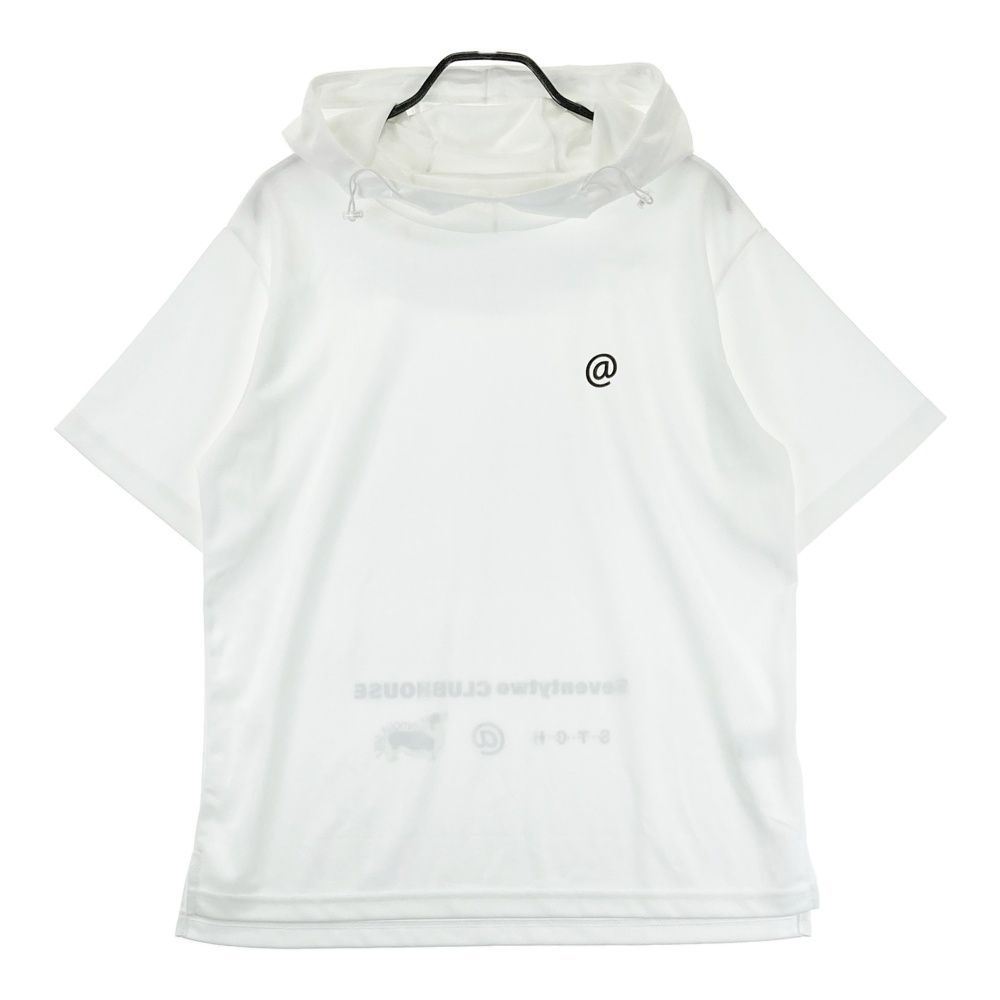 サイズ：ML STCH SEVENTYTWO CLUBHOUSE ×ANTIQUA GOLF フード付 半袖Tシャツ ホワイト系 [240101735710] ゴルフウェア メンズ ストスト