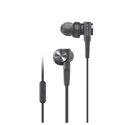 ソニー イヤホン 重低音モデル MDR-XB55AP : カナル型 リモコン・マイク付き ブラック MDR-XB55AP Byu