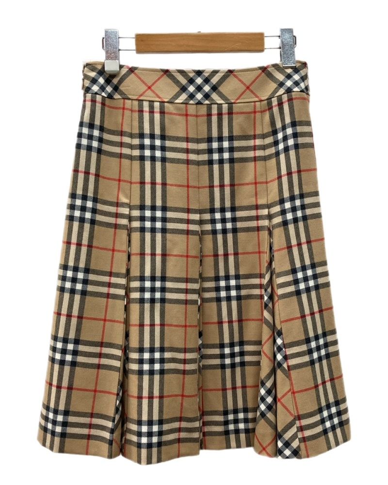 バーバリー Burberry ロンドン LONDON ノバチェック柄 ウール プリーツ