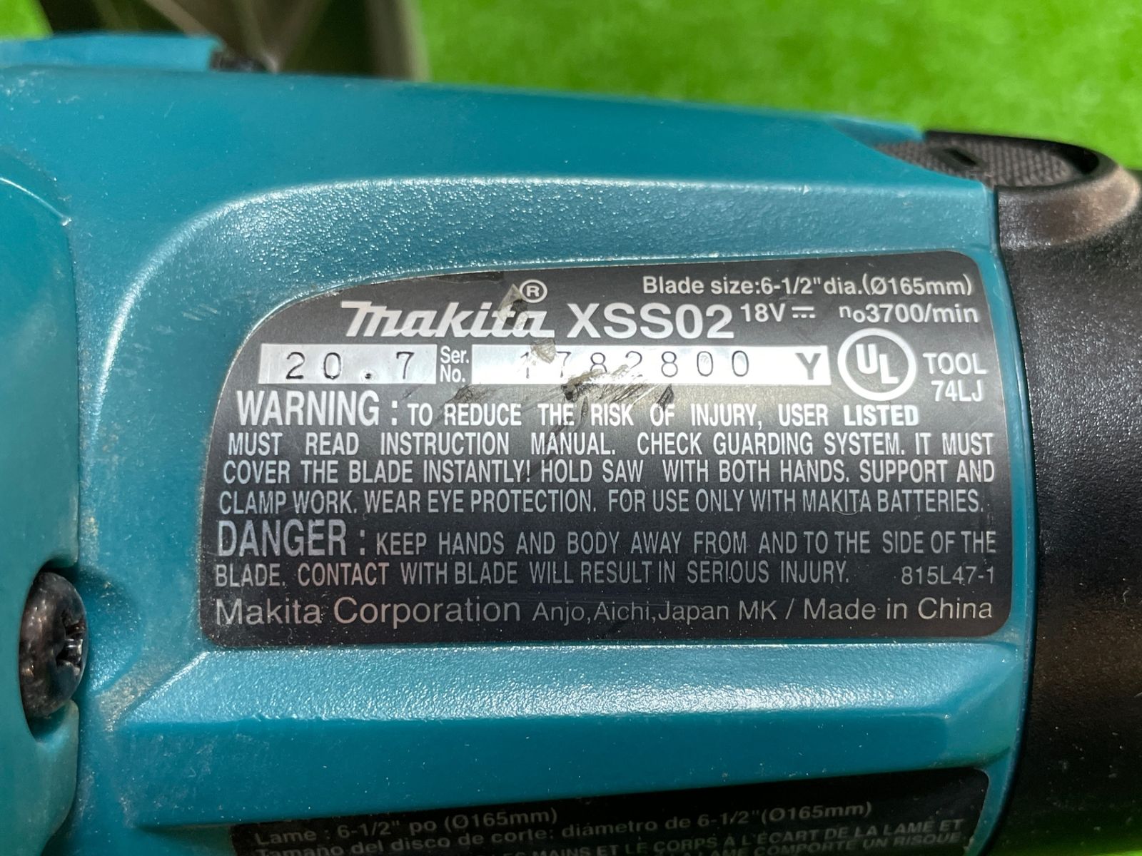 海外製品】マキタ XSS02 18V165㎜マルノコ ※現状品 本体のみ(ト-136 