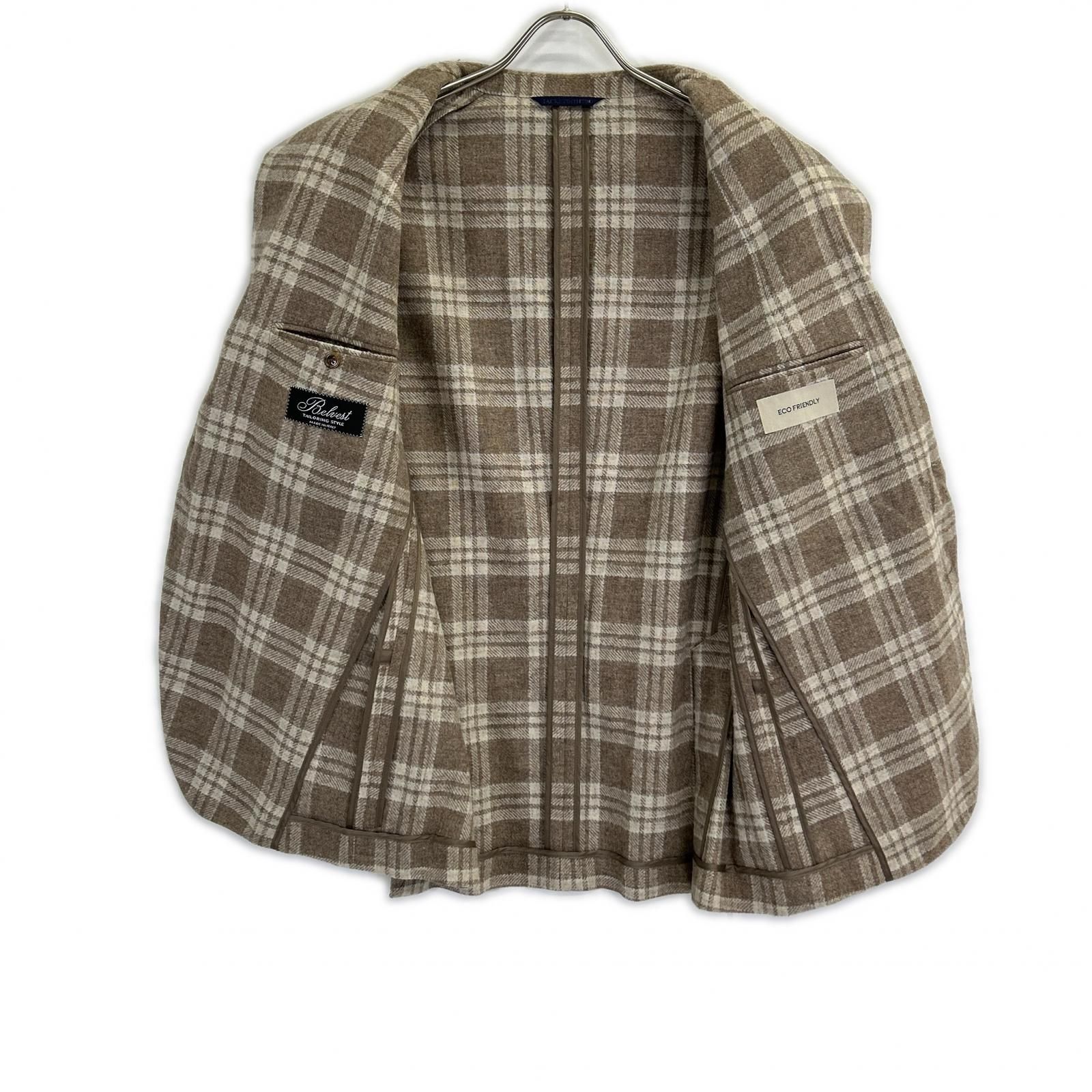 Belvest ベルベスト 【美品/国内正規】G10647 チェック ウール 段返り