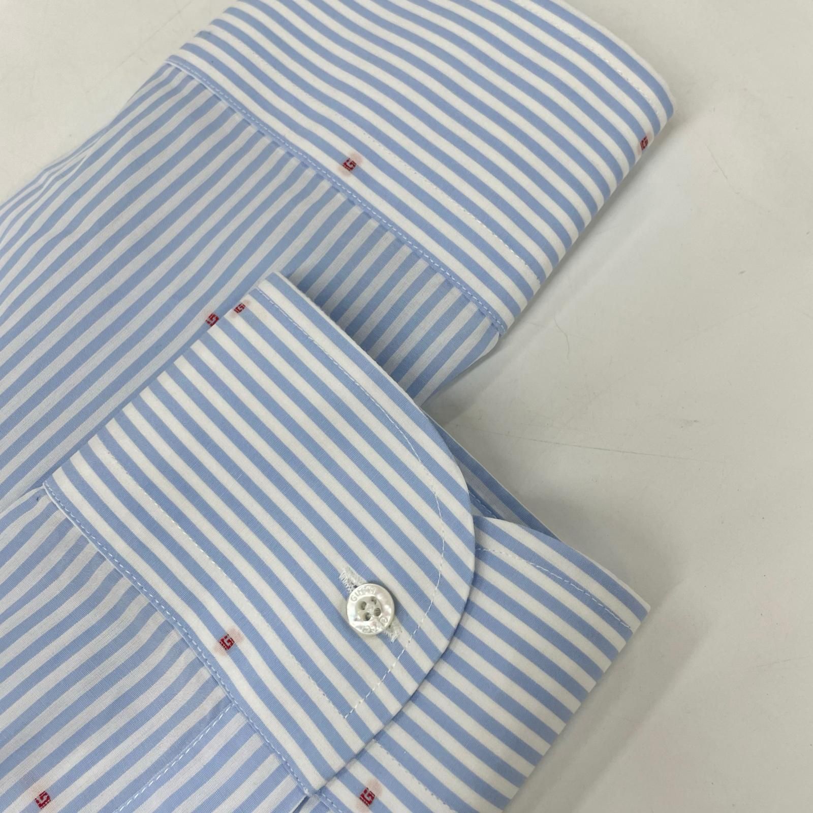 GUCCI グッチ 547234 ブルー ストライプ G総柄 シャツ 43/17 - メルカリ