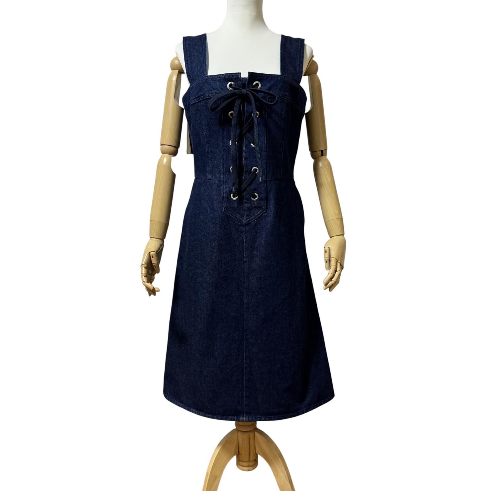未使用 グッチ GUCCI レースアップ デニムワンピース 748630 #42 レディース