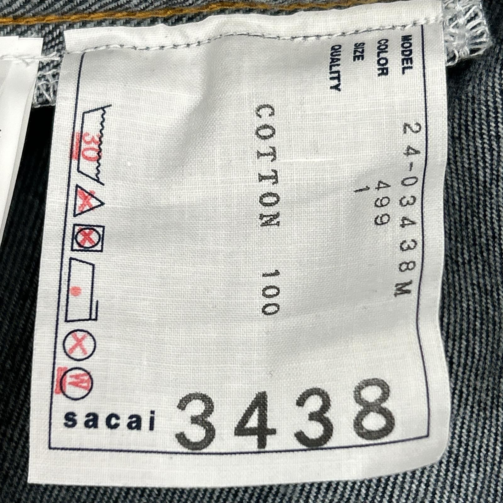 sacai サカイ 24-03438M インディゴ デニムプリント ドッキングシャツ