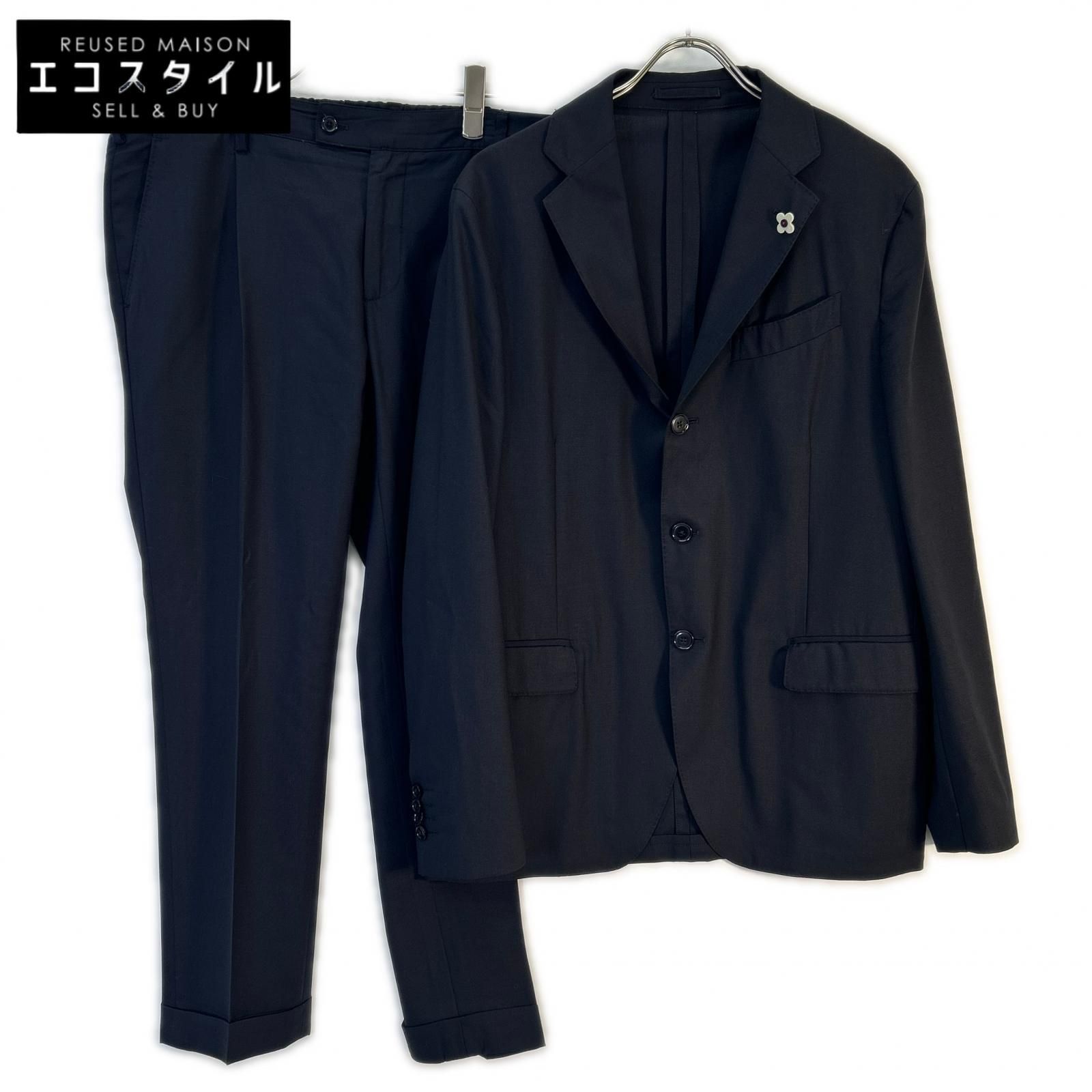 LARDINI ラルディーニ SU.821-A ネイビー ブートニエール付き