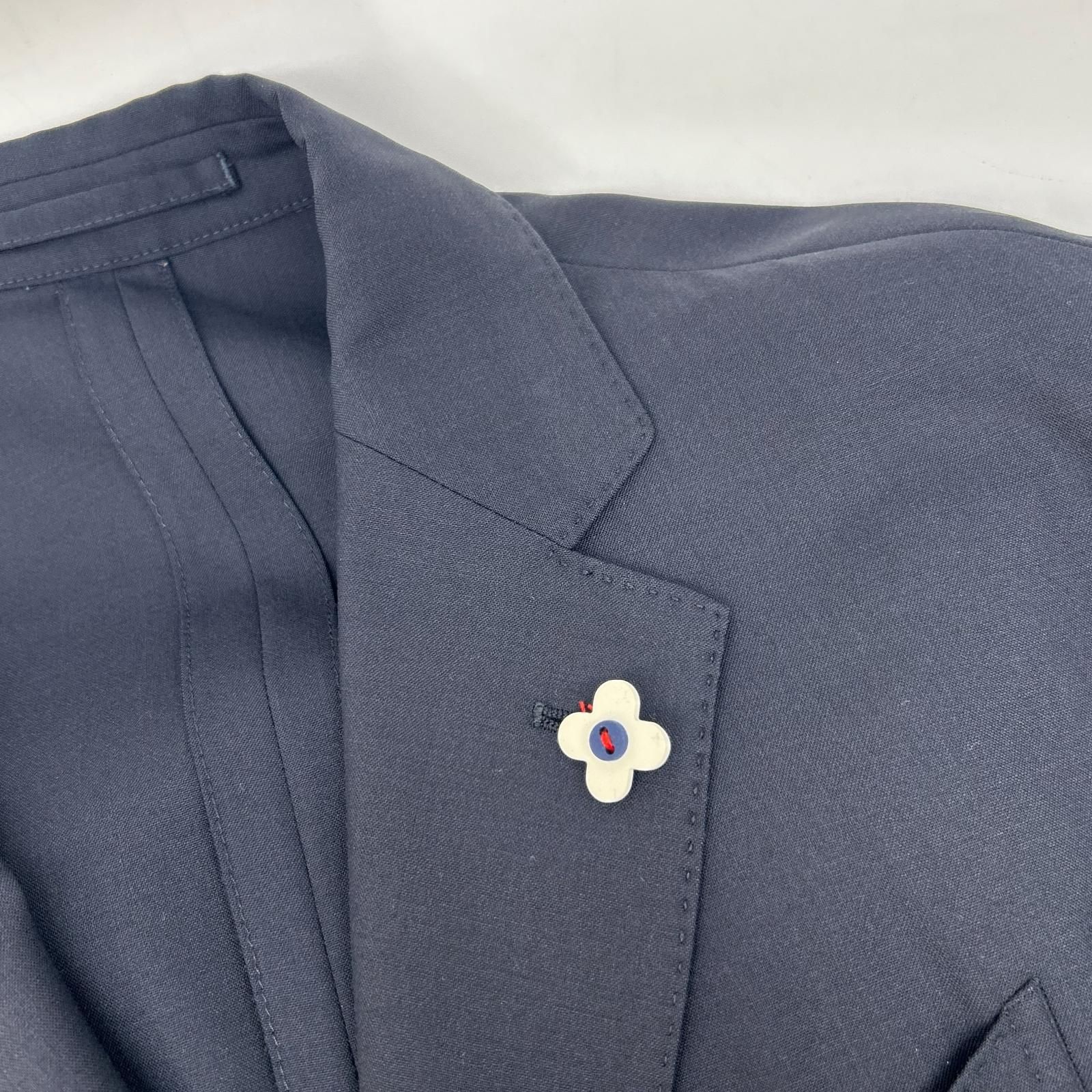 LARDINI ラルディーニ SU.821-A ネイビー ブートニエール付き