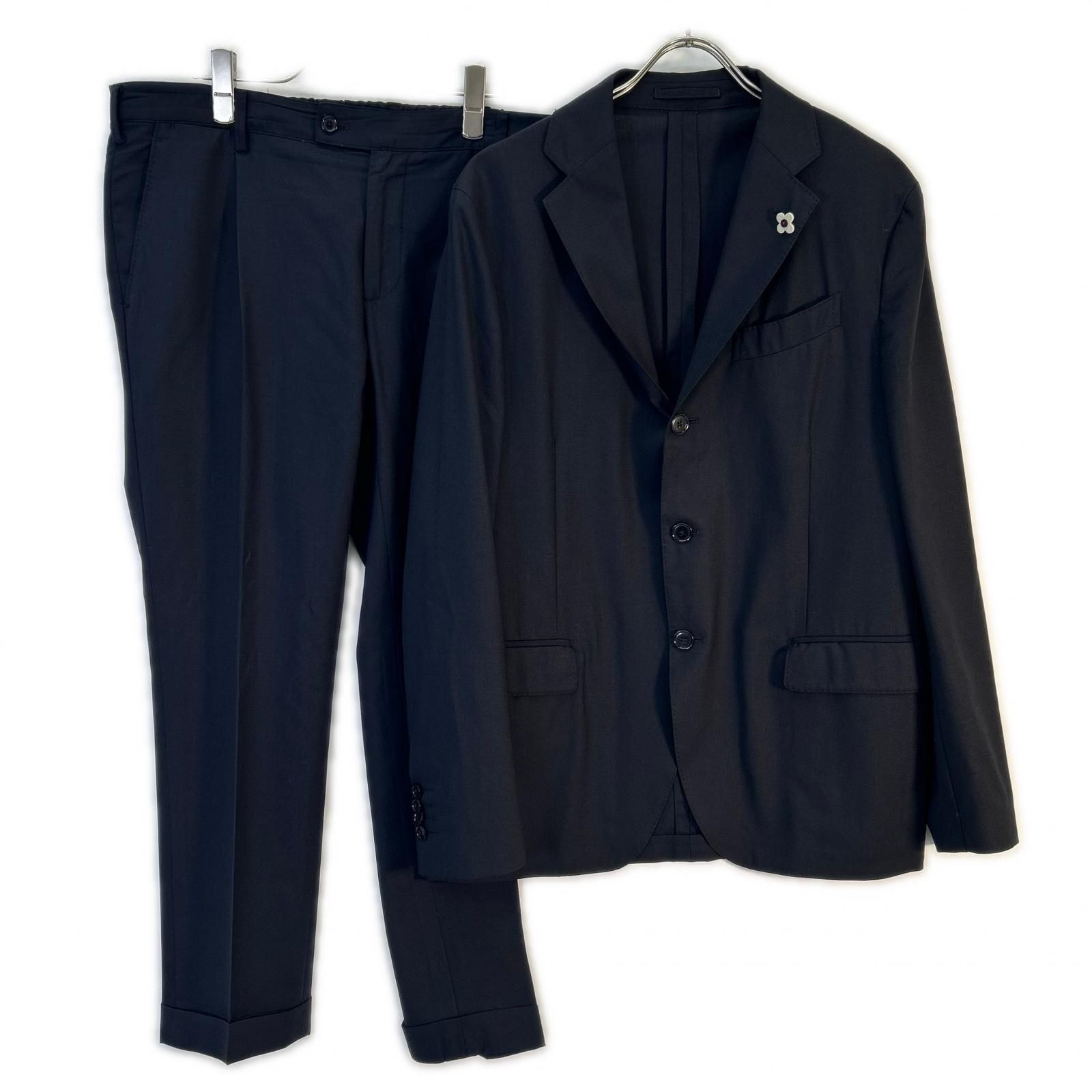 LARDINI ラルディーニ SU.821-A ネイビー ブートニエール付き