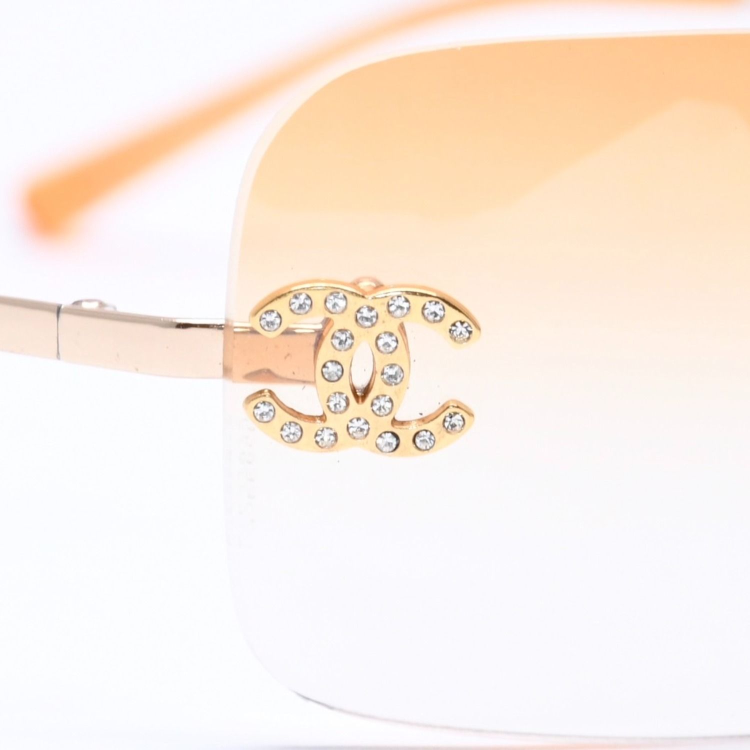 CHANEL シャネル サングラス アイウェア リムレス ラインストーン ココ