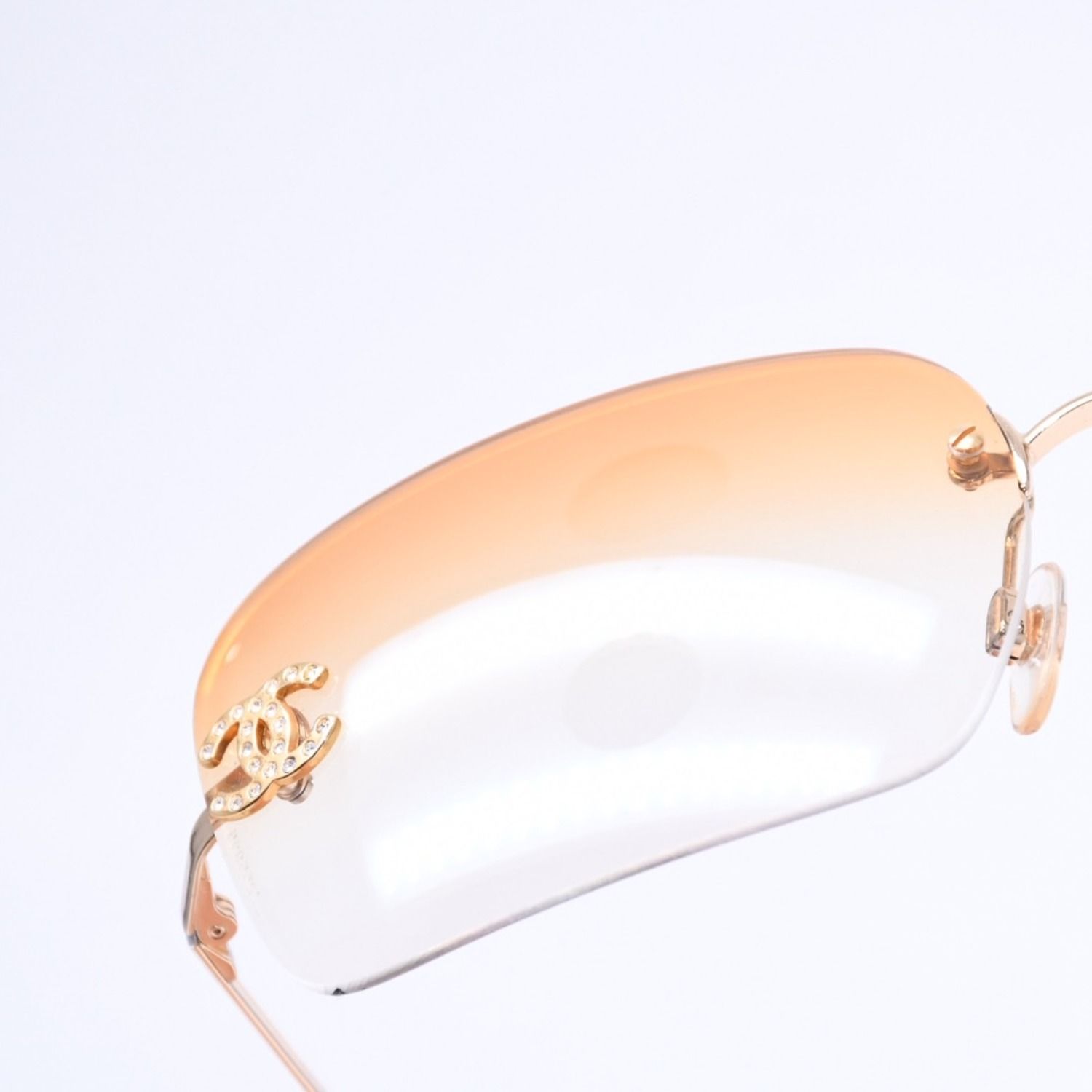 CHANEL シャネル サングラス アイウェア リムレス ラインストーン ココ