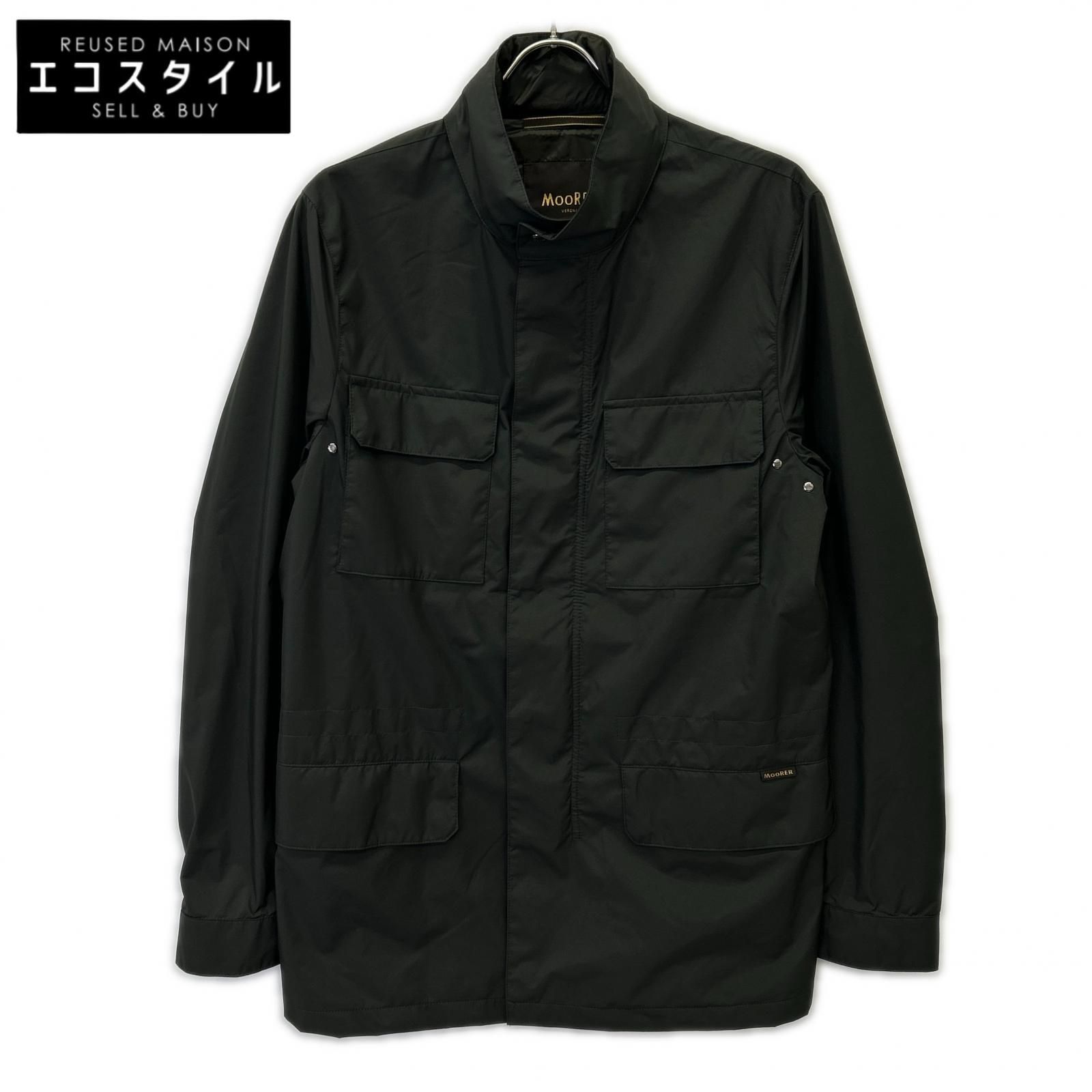 ムーレー MOORER ストレッチナイロンジャケット　カーキ系　48 MOORER ムーレー カーキ SARNICO-STP スタンドカラー フィールド