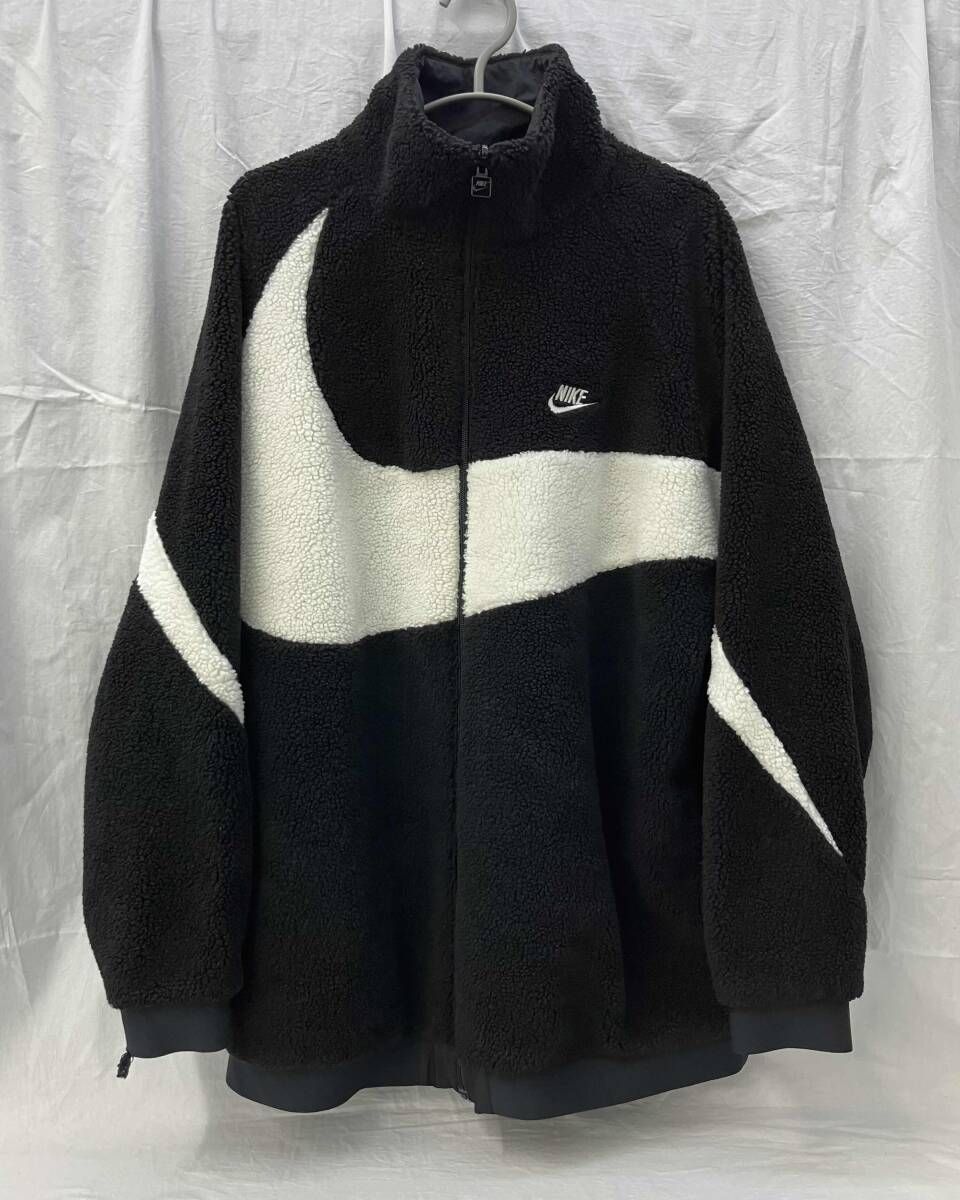 NIKE ナイキ フルジップ リバーシブル ボアジャケット フリース ビッグスウッシュ BQ6546-011 L ブラック 6,794円
