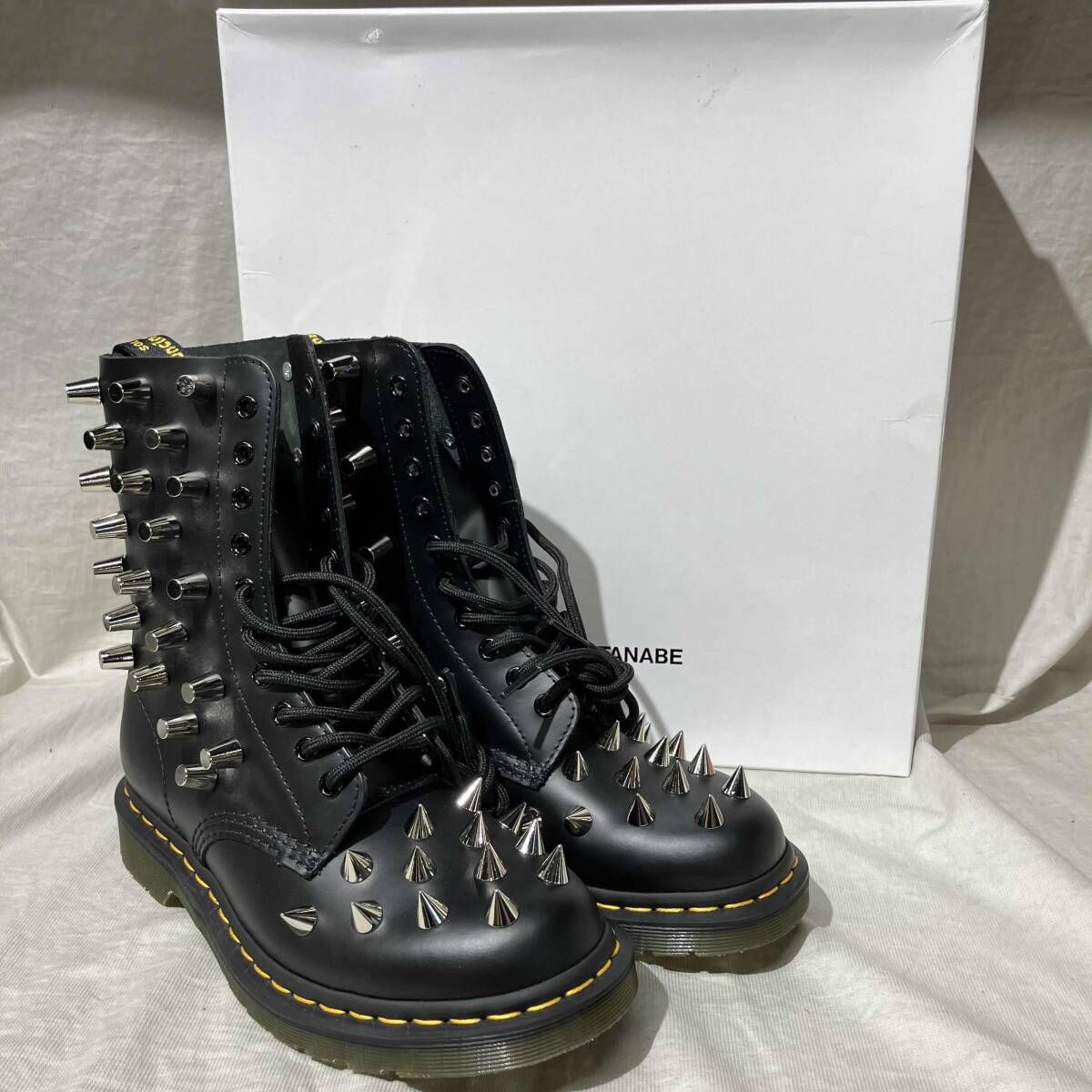 JUNYA WATANABE × Dr.martens ショートブーツ サイズUK5 1490 JW STUDS CUSTOM 箱付き 袋付き ジュンヤワタナベ ドクターマーチン
