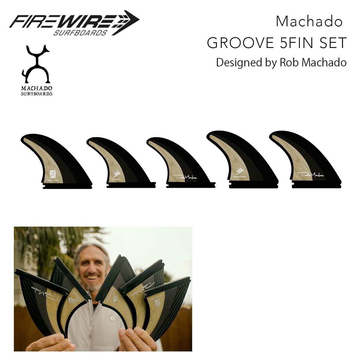 サーフィン フィン ファイヤーワイヤー ロブ・マチャド グルーヴ 5フィンセット FIREWIRE Machado GROOVE 5FIN SET Rob Machado フューチャー用 Single Tab Futures サーフボード 正規品