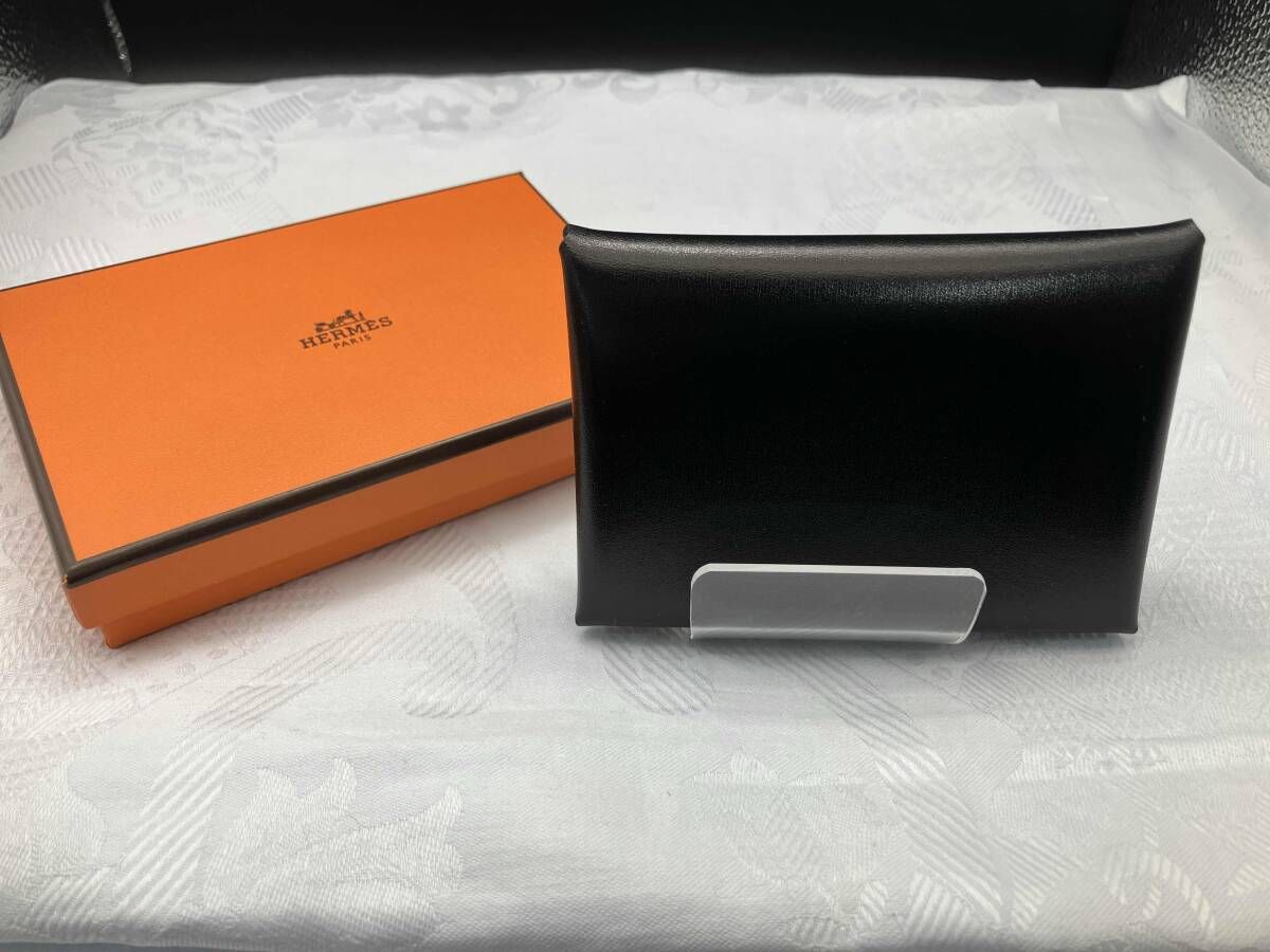 HERMES エルメス ガルヴィデュオ コインケース 小銭入れ スムースレザー ブラック B刻印