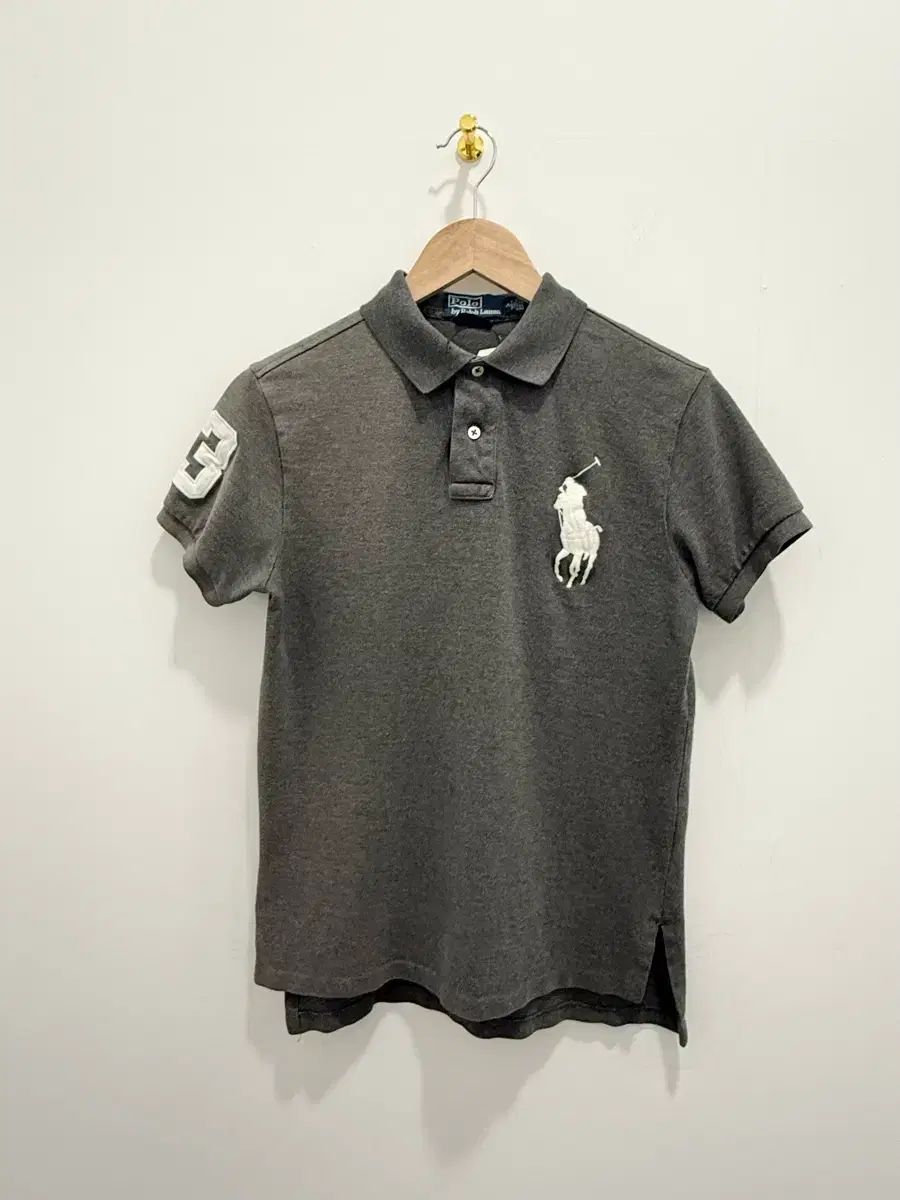 ポロ 白ビックポニー カラ―半袖Tシャツ チャコール 7,712円