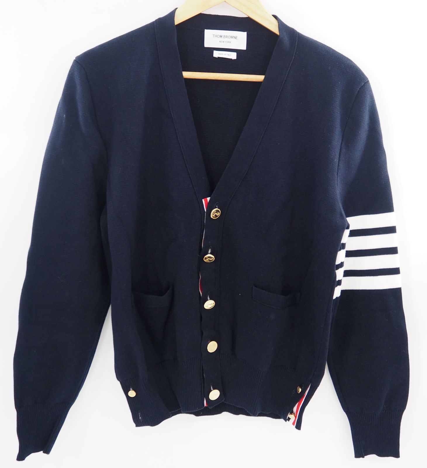THOM BROWNE/トムブラウン 4bar ミラノステッチ カーディガン ネイビー