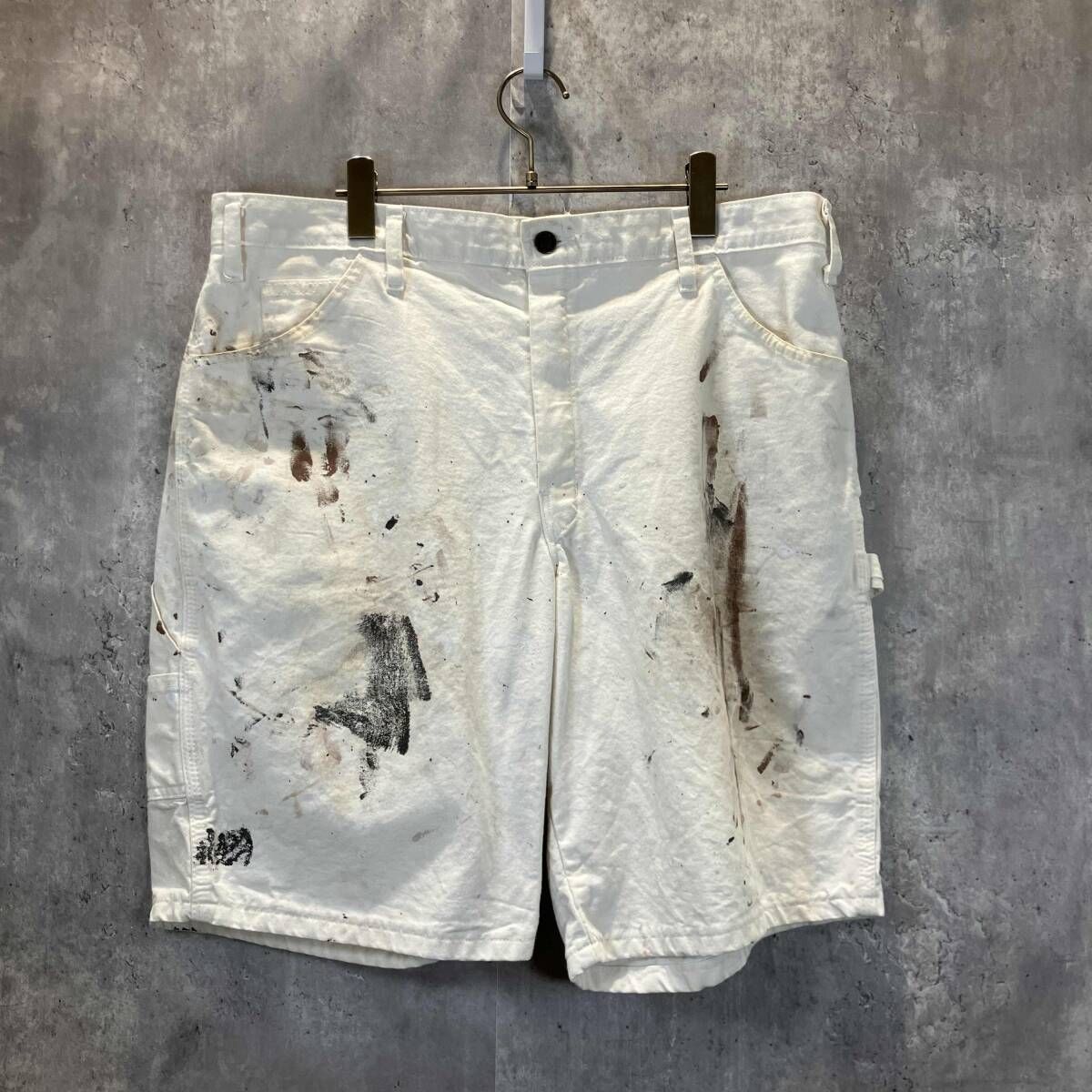Dickies × SHERWIN WILLIAMS ディッキーズ × シャーウィンウィリアムズ ハーフ綿パンツ ペンキ加工 ペインターショーツ サイズLL