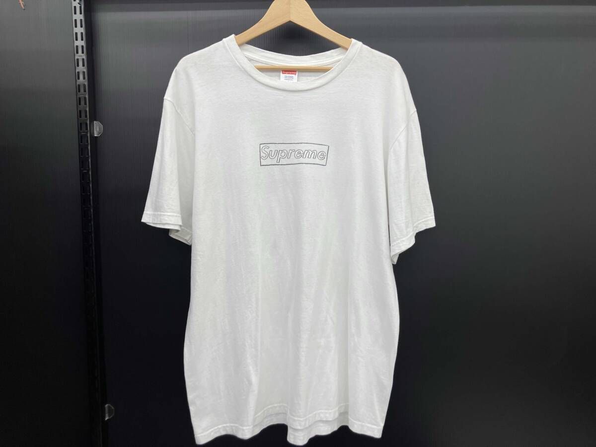 Supreme シュプリーム KAWS Chalk Logo Tee 21ss L ホワイト