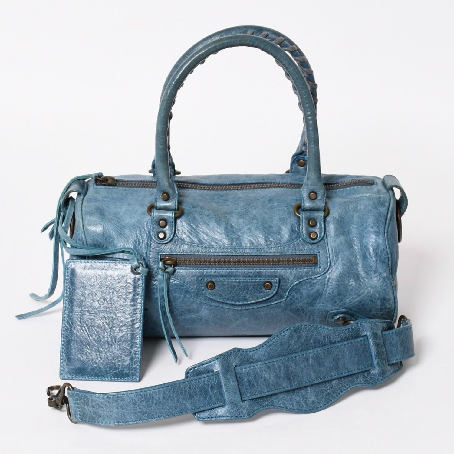 Balenciaga ハンドバッグ ターコイズブルー BALENCIAGA バレンシアガ ミニ ツィギー 2WAY ハンドバッグ ショルダー