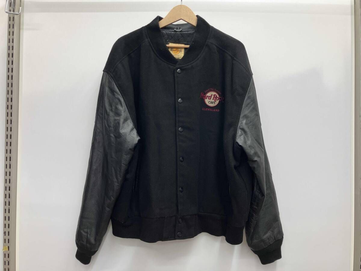 Hard Rock CAFE ハードロックカフェ スタジャン KOREA製 サイズXL ブラック 黒 冬