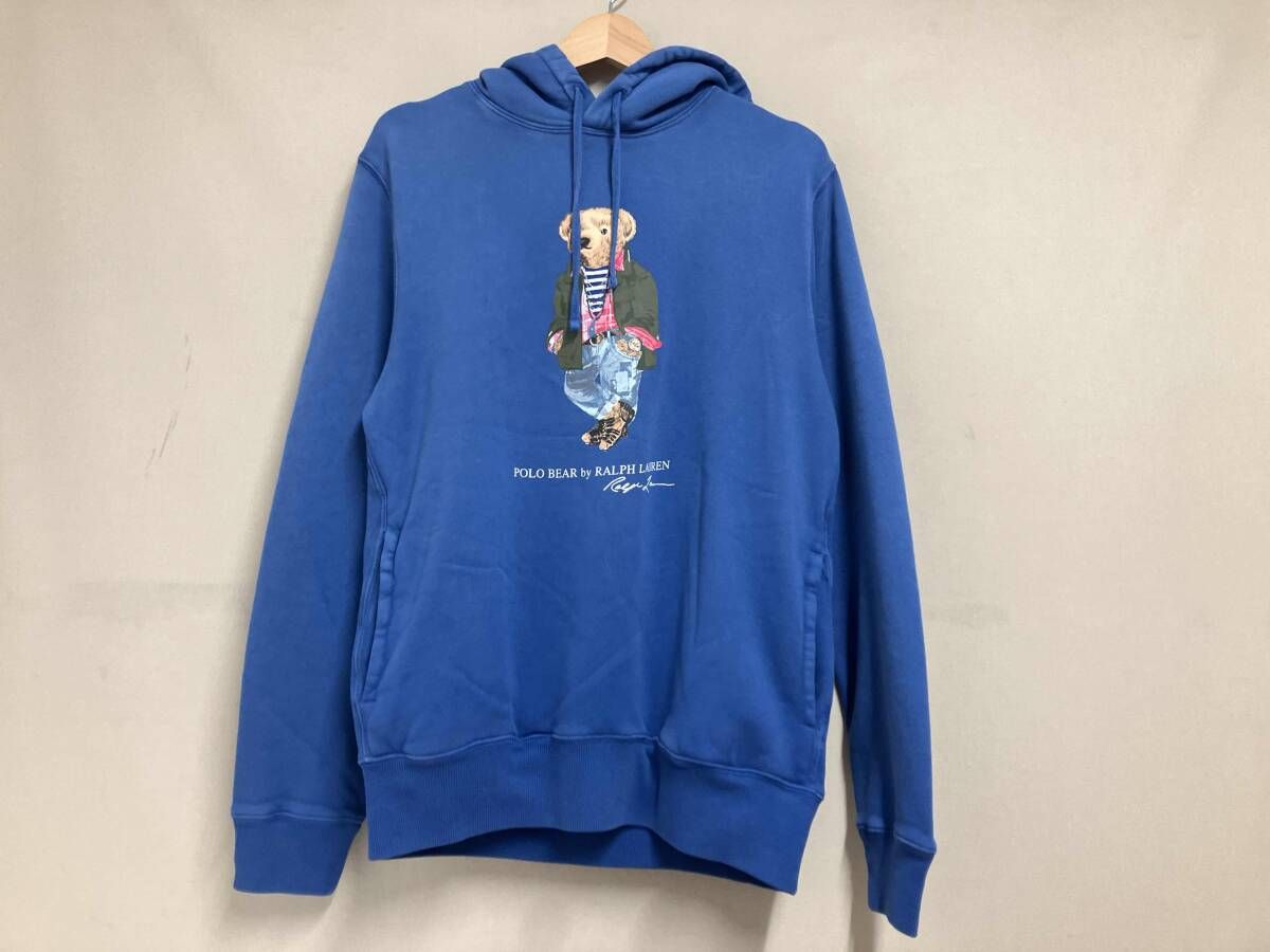 Polo Ralph Lauren ポロ ラルフローレン パーカー スウェット フーディ プリント ポロベア 裏起毛 Sサイズ ブルー 秋 冬