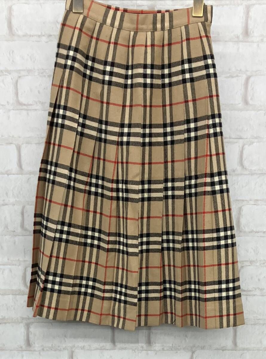 Burberry's プリーツスカート バーバリーズ ウール チェック