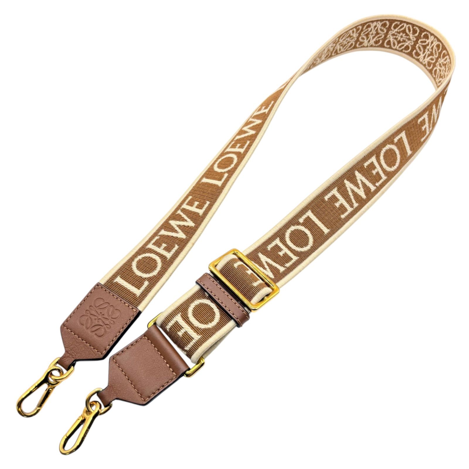 LOEWE ロエベ ショルダーストラップ アナグラム ブラウン ベージュ 