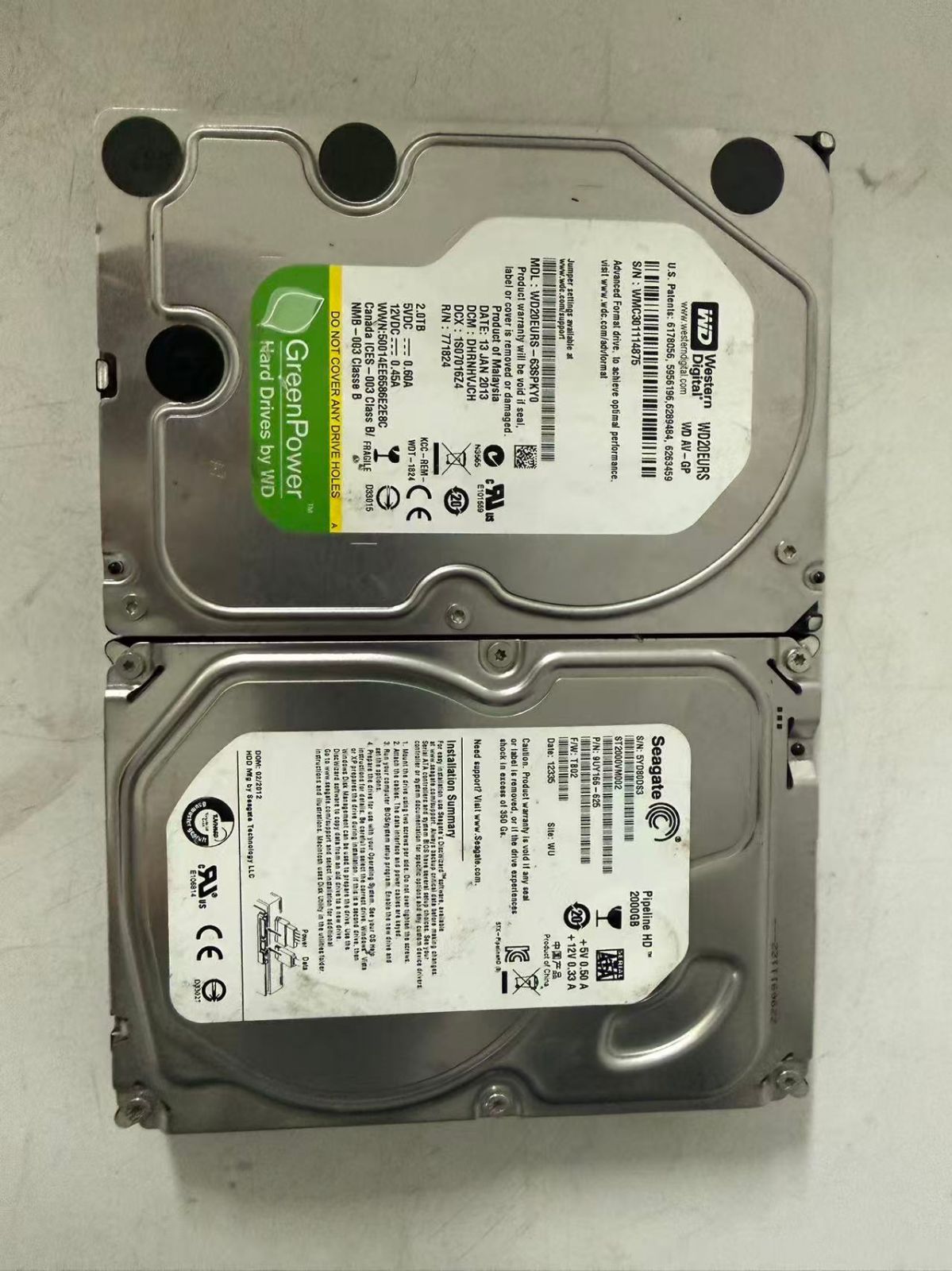 WD 2TB HDD + Seagate 1TB HDD セット WD/Seagate HDD 1TB/2TB 2台セット 動作確認済 - メルカリ