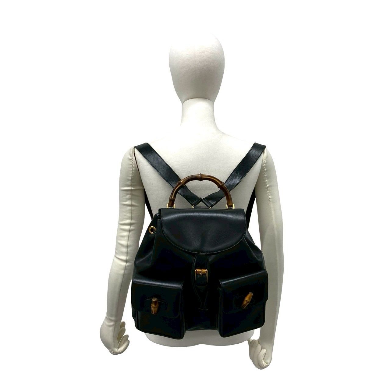 極 美品 GUCCI グッチ オールドグッチ ヴィンテージ バンブー ロゴ
