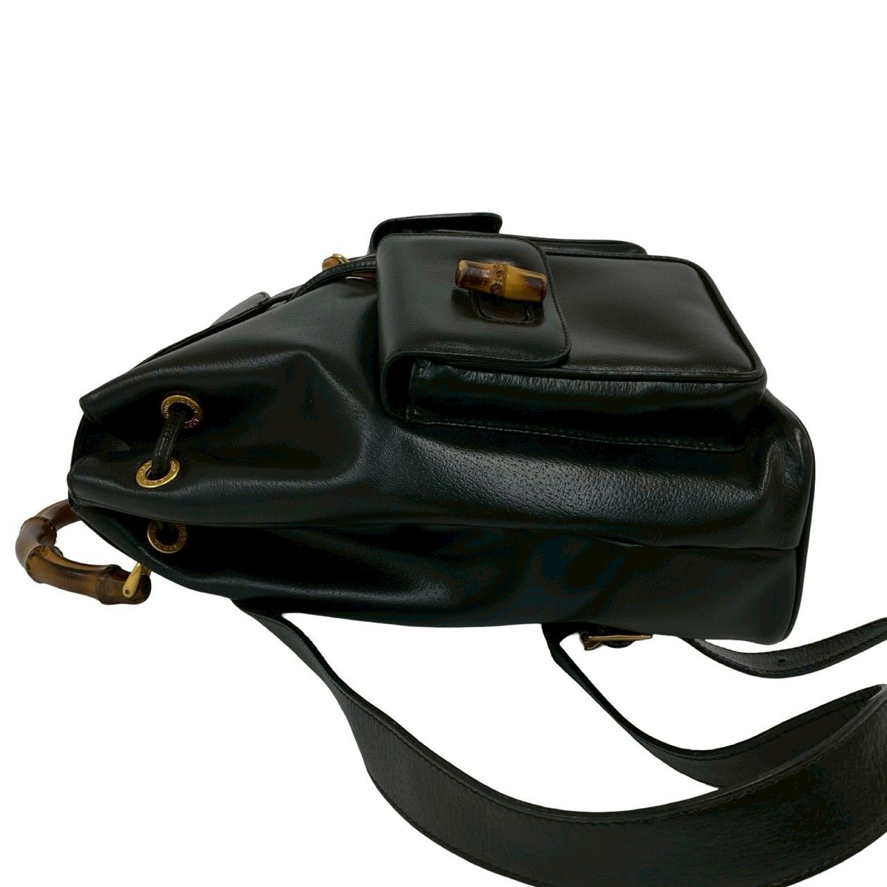 極 美品 GUCCI グッチ オールドグッチ ヴィンテージ バンブー ロゴ