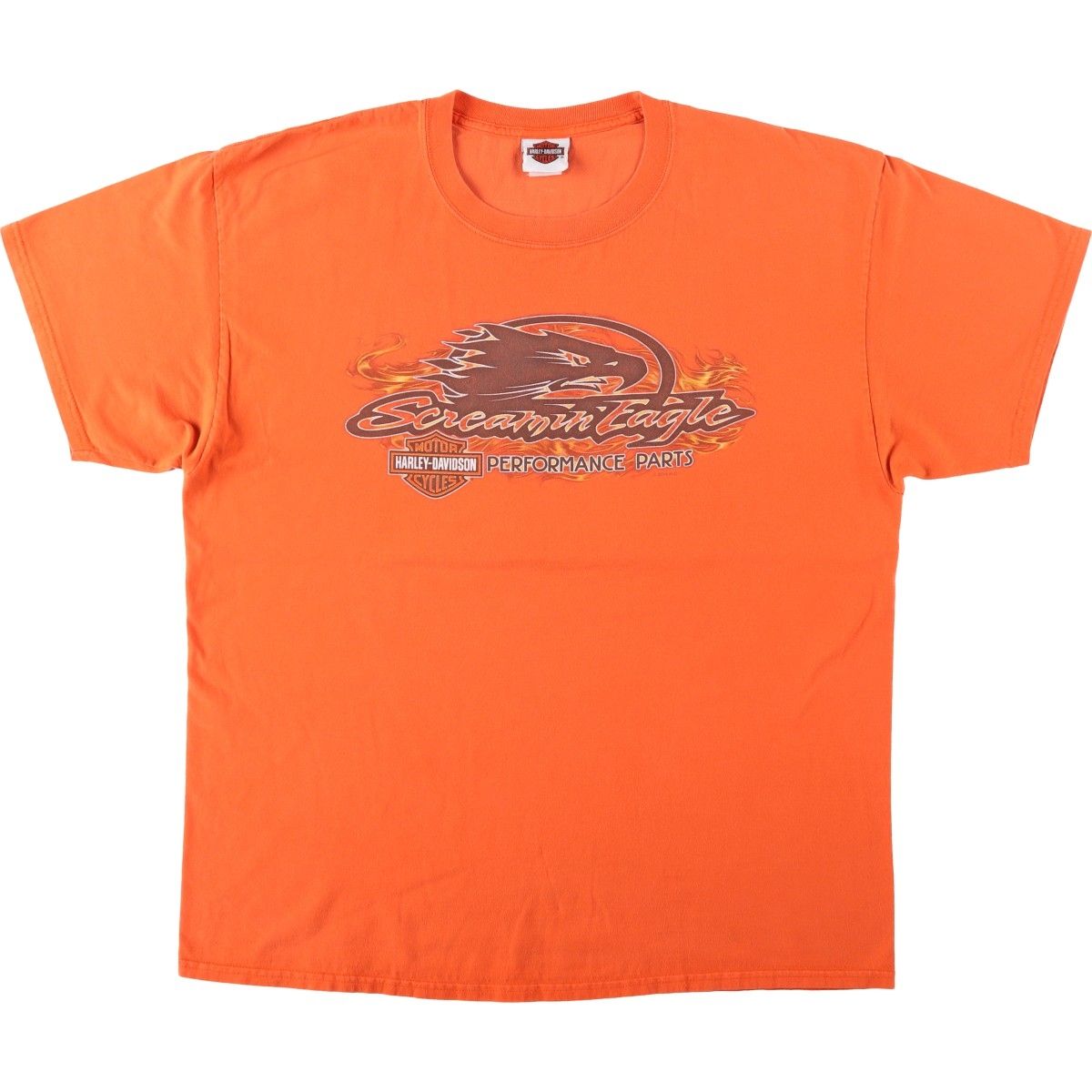 古着 ハーレーダビッドソン Harley-Davidson ファイヤーパターン 鷲柄 イーグル柄 モーターサイクル バイクTシャツ/eaa657263
