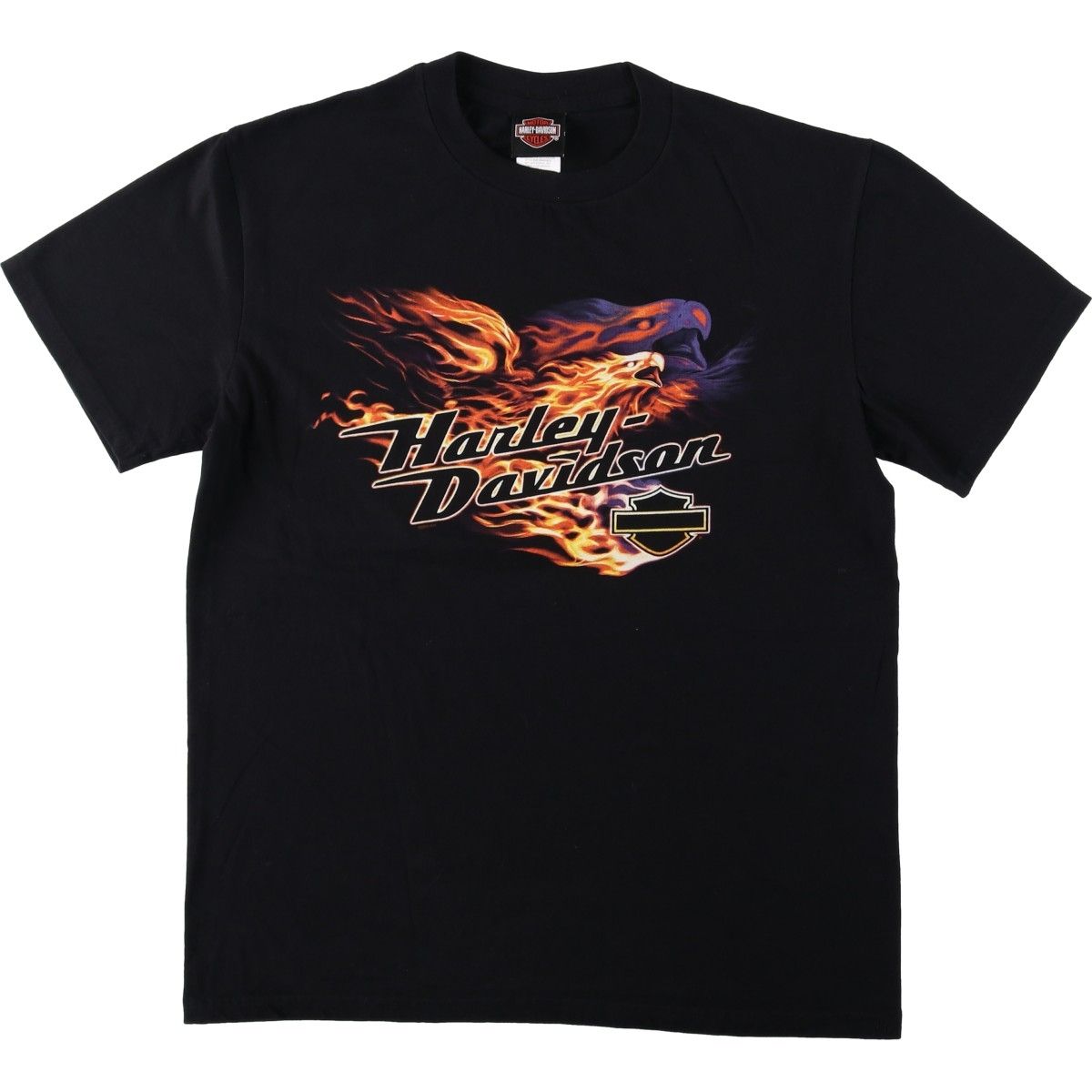古着 ハーレーダビッドソン Harley-Davidson 鷲柄 イーグル柄 ファイヤーパターン モーターサイクル バイクTシャツ メンズL相当/eaa657286