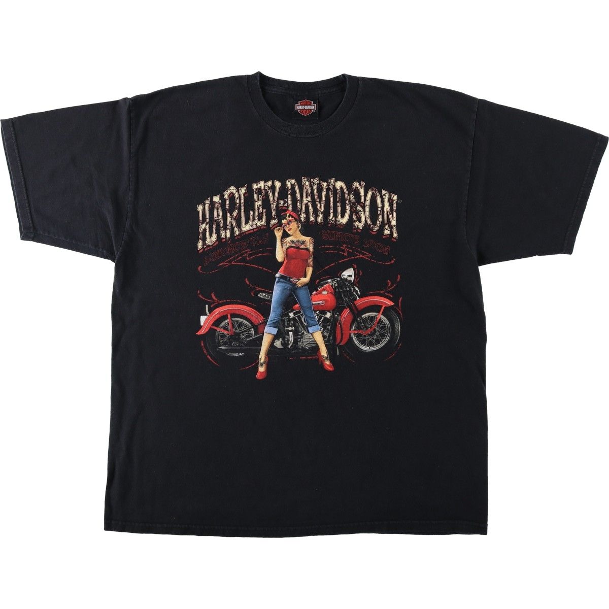 古着 ハーレーダビッドソン Harley-Davidson ピンナップガール モーターサイクル バイクTシャツ メンズXL相当/eaa653705