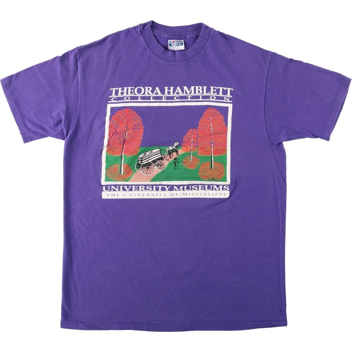 古着 80年代 ヘインズ Hanes BEEFY-T 青タグ Theora Hamblett テオラハンブレット アートTシャツ USA製 メンズXL相当/eaa654206
