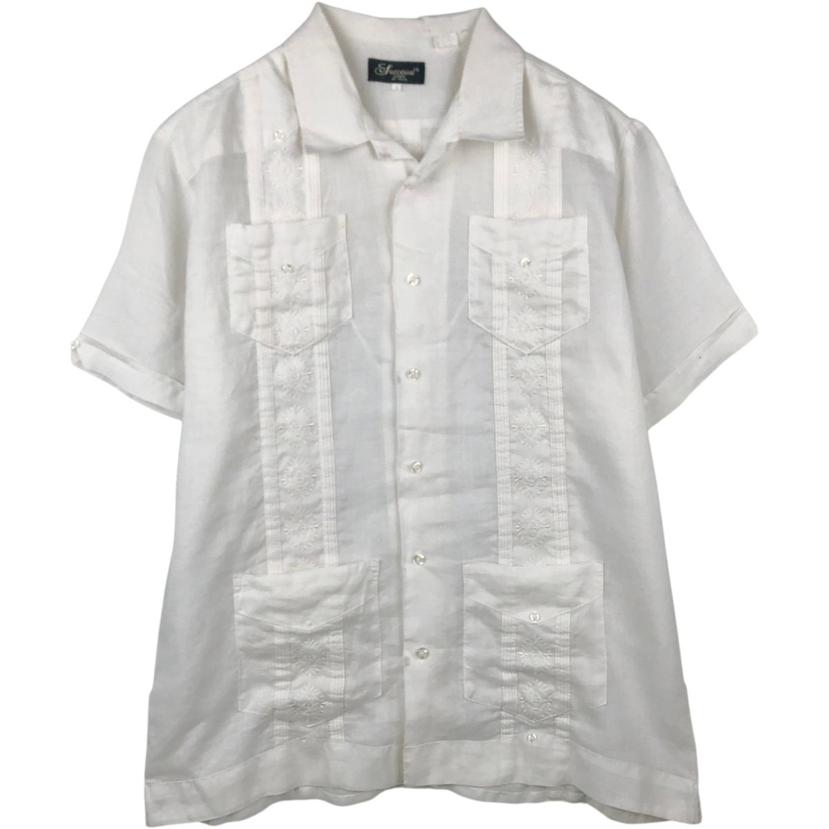古着 PHITA Successo Uomo 半袖 オープンカラー メキシカンシャツ キューバシャツ ボックスシャツ メンズL相当/eaa659308