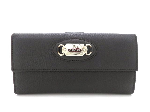 GUCCI グッチ Wホック長財布 231841 レザー ダークブラウン