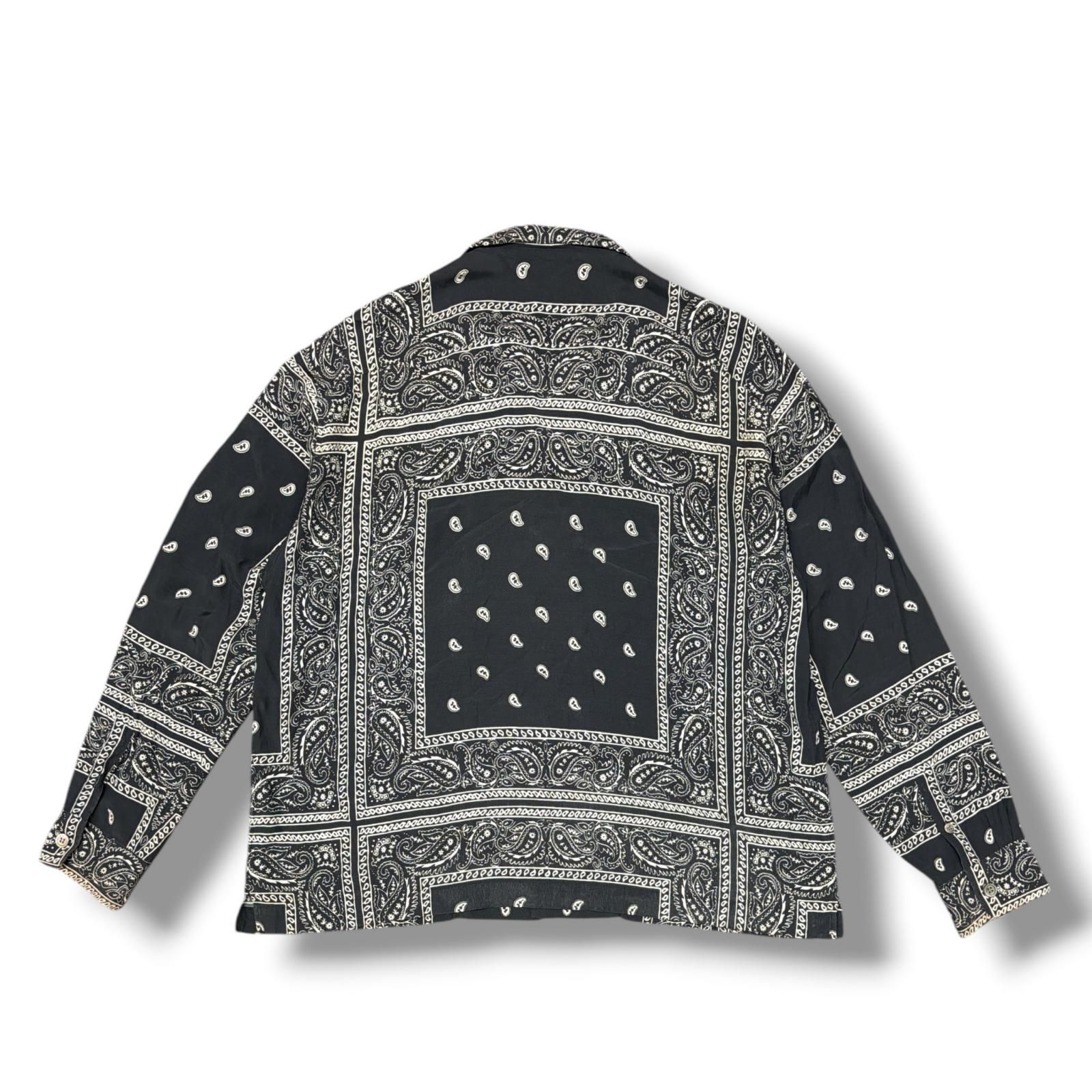UNUSED バンダナペイズリー 長袖シャツ Mサイズ レーヨンシルク UNUSED bandanna long sleeve shirt バンダナロングスリーブシャツ