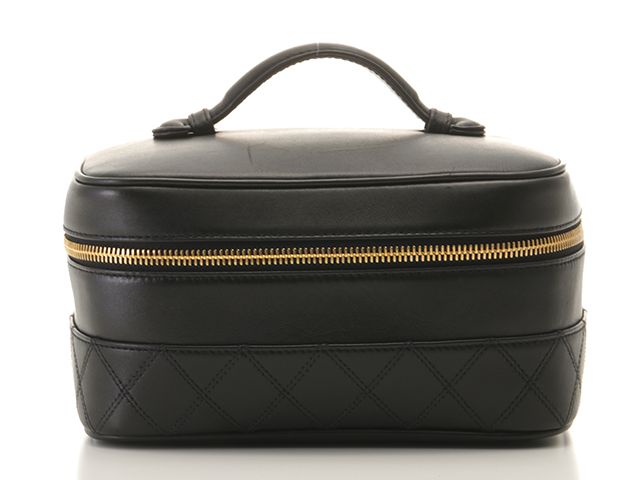 CHANEL シャネル ビコローレ 横型バニティ ブラック/GP ラムスキン