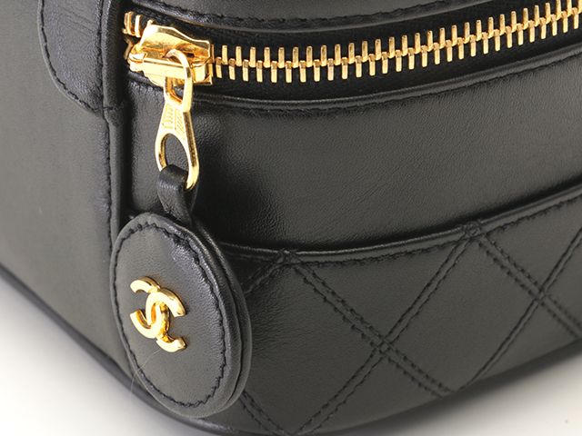 CHANEL シャネル ビコローレ 横型バニティ ブラック/GP ラムスキン