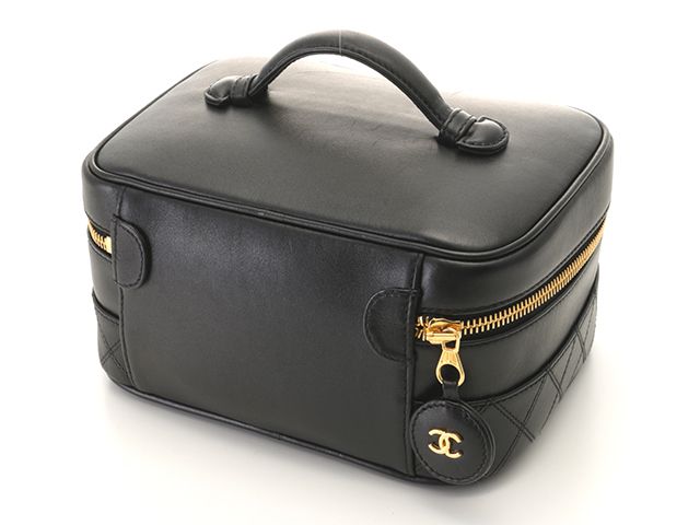 CHANEL シャネル ビコローレ 横型バニティ ブラック/GP ラムスキン
