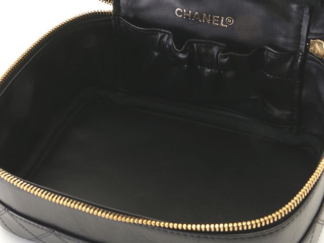 CHANEL シャネル ビコローレ 横型バニティ ブラック/GP ラムスキン