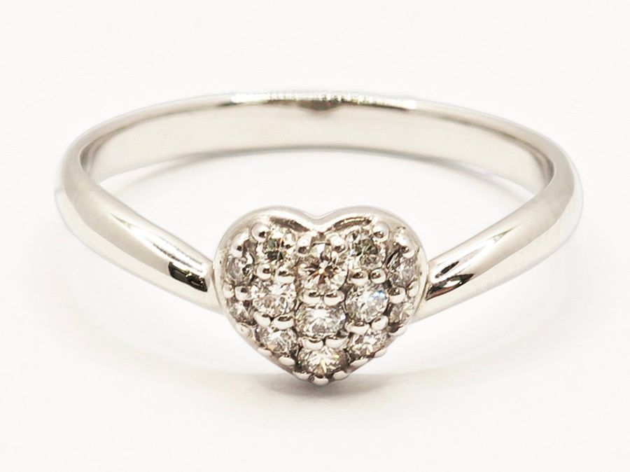 JEWELRY ジュエリー PT900/D0.20/3.2g リング・指輪 Pt900プラチナ Pt900/ダイヤモンド 13号 シルバー レディース【中古】471